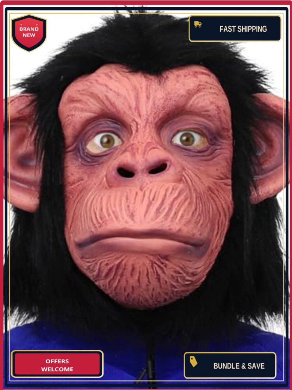 Latex Monkey Animal Mask Halloween Costume Cosplay Party Prop Adult XL